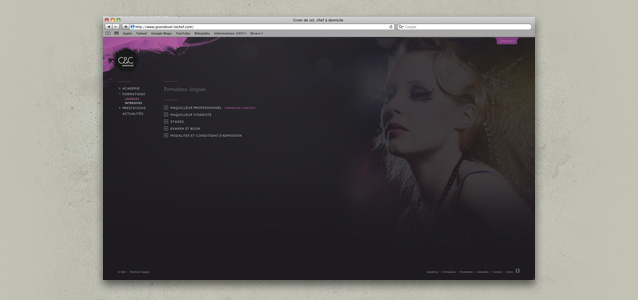 Acadmie C&C maquillage, cration du site web