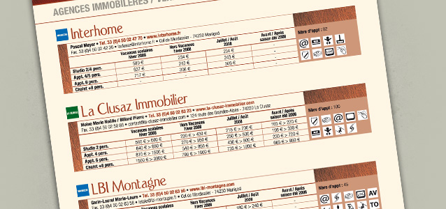 Pages du guide hbergement du Massif des Aravis